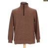 LOVERGREEN SWEAT COL ZIP CAMEL+COUDE