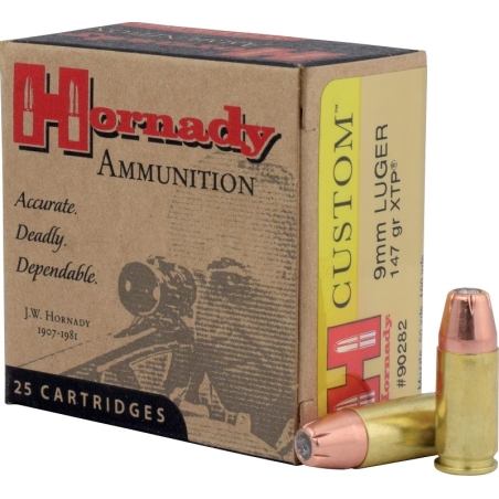 HORNADY 9MM LUGER 147GR XTP BOITE DE 25 CARTOUCHES