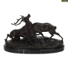 LOVERGREEN BRONZE COMBAT DE CERFS SUR SOCLE