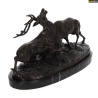 LOVERGREEN BRONZE COMBAT DE CERFS SUR SOCLE