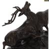 LOVERGREEN BRONZE COMBAT DE CERFS SUR SOCLE