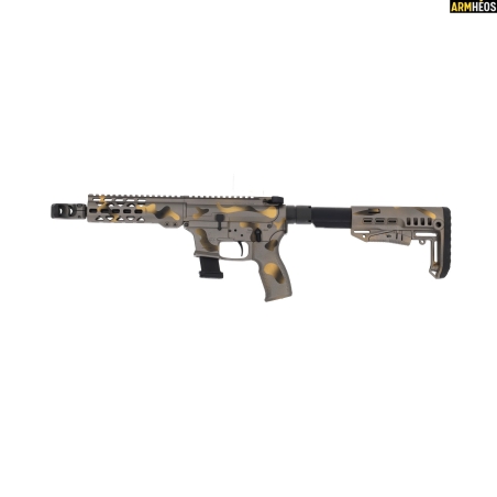 LEGACY ARMAMENT CARABINE AR9 EXTREME CUSTOM LEVEL 3 - 9 MM - HEXA CAMO GREY GOLD 8"