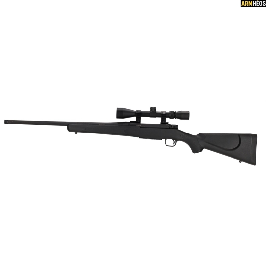 PACK MOSSBERG PATRIOT SYNTHÉTIQUE CANON FILETÉ 56 CM + LUNETTE 3-9X40. gauche