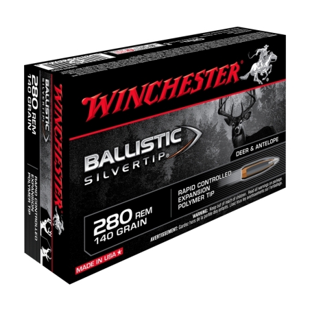 WINCHESTER CAL. 280 REM, BALLISTIC SILVER TIP - 9.1GRAMMES