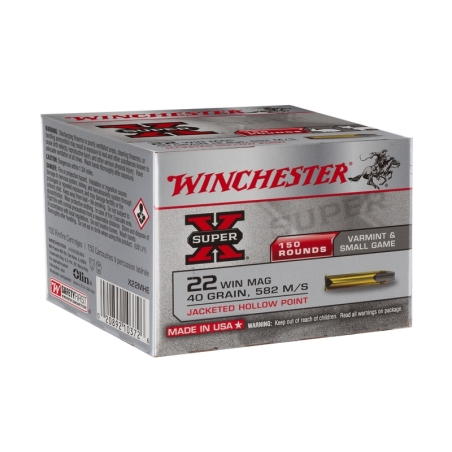 WINCHESTER 22 WINMAG SUPER-X JHP 40GR X150