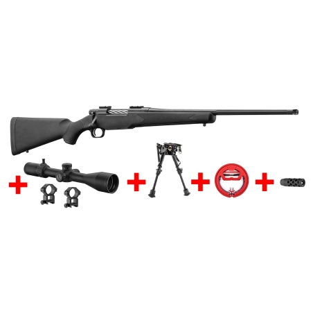 PACK TLD - MOSSBERG PATRIOT CAL .308WIN CANON 56 CM + LUNETTE 6-24X50 + BIPIED + CORDON DE NETTOYAGE