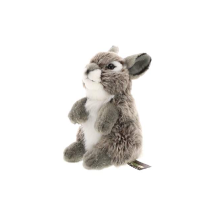 PELUCHE LAPIN GRIS - 18 CM